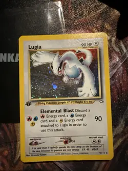 Pokemon TCG Lugia 9/111 Neo Genesis 1st Ed Holo Rare English 90 MP - Image 1