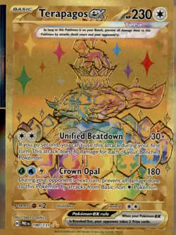 Terapagos ex 180/131 Holo Hyper Rare Prismatic Evolutions Pokemon Near Mint - Image 1