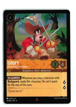 GOOFY MUSKETEER SWORDSMAN 12/204 COLD FOIL RARE DISNEY LORCANA NM - Image 1