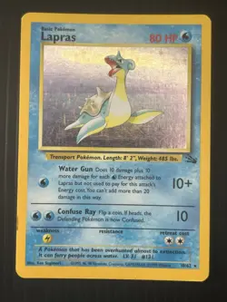 Lapras Fossil Holo Rare Card 10/62 Unlimited - Image 1