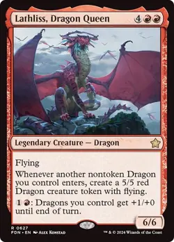 LATHLISS, DRAGON QUEEN mtg NM-M Foundations 1 Rare - Image 1