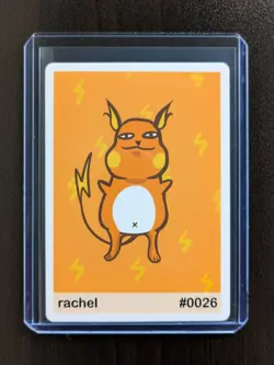 Rachel Pookiemoot Card #0026 Gen 1 Pokemon Derpy Raichu Poke Derp - Image 1