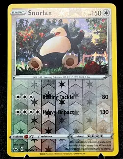 SNORLAX 140/202 LP Reverse Holo Rare SWSH Pokemon Card! - Image 1