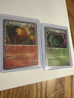 Typhlosion (Prime) HGSS09 Meganium (Prime) HGSS08 2 Card Holo Lot - Image 1