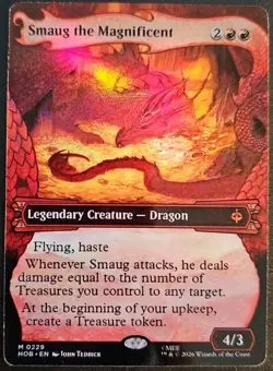 Smaug The Magnificent Lord of the Rings: The Hobbit Foil Playtest Card - Image 1