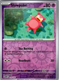 Slowpoke 079/165 C 151 Pokemon Reverse Holo NM - Image 1