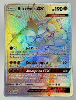 Buzzwole GX 115/111 Rainbow Secret Rare – Crimson Invasion Pokemon - Image 1