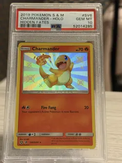 2019 pokemon sun and moon Charmander Holo Hidden Fates PSA 10 - Image 1