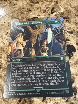 TEMPT WITH DISCOVERY Magic MTG Lord of the Rings LTR Borderless Foil - Image 1