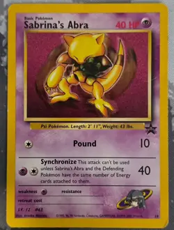 Sabrina's Abra 19 Promo Wizards Black Star Promos Pokemon DMG - Image 1