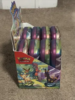 Pokemon Prismatic Evolutions 8x Official Empty Mini Tins Set Display | No Packs - Image 4