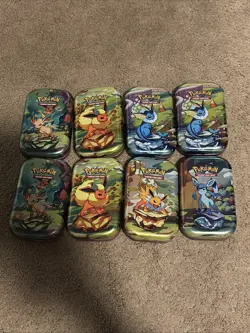 Pokemon Prismatic Evolutions 8x Official Empty Mini Tins Set Display | No Packs - Image 5
