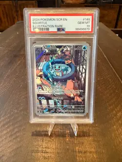 Pokemon 2024 SV07 Stellar Crown Squirtle 148/142 IR Holo EN PSA 10 - Image 1