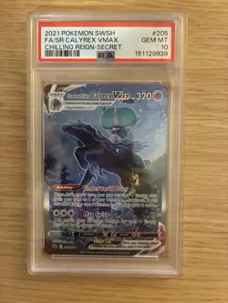Pokemon TCG 2021 Chilling Reign Shadow Rider Calyrex VMAX 205/198 PSA 10 - Image 1