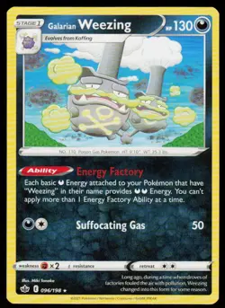 Galarian Weezing 096/198 Rare Chilling Reign Pokemon Near Mint - Image 1