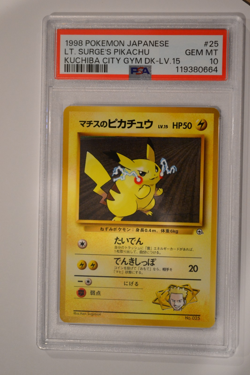 1998 japanese pokemon kuchiba city gym deck lt surge's lv 15 Pikachu PSA 10 - Image 1