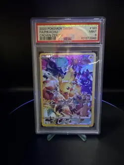 2023 POKEMON TCG PIKACHU SWORD & SHIELD CROWN ZENITH #160 FULL ART PSA 9 MINT - Image 3
