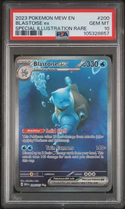2023 POKEMON MEW EN-151 SPECIAL ILLUSTRATION RARE #200 BLASTOISE EX PSA 10 - Image 1