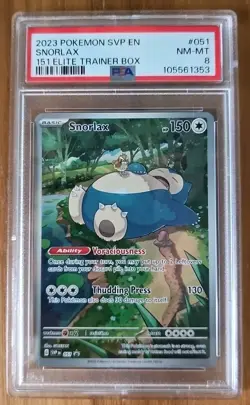 PSA 8 - 2023 Pokemon TCG SVP EN-Scarlet & Violet 151 ETB Snorlax #051 Black Star - Image 1