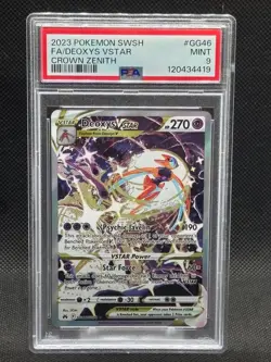 2023 PSA 9 MINT POKEMON SWORD & SHIELD CROWN ZENITH #GG46 FULL ART DEOXYS VSTAR - Image 1