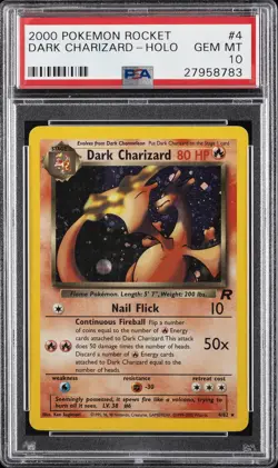 2000 POKEMON ROCKET #4 DARK CHARIZARD-HOLO PSA 10 - Image 1