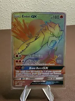 Entei GX Shining Legends Rainbow Pokemon Card 74/73 MP Condition - Image 1