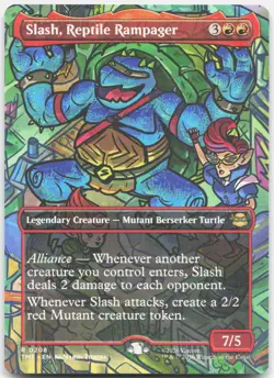 Slash, Reptile Rampager (Borderless) 0208 TMNT MTG NM - Image 1