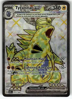 Tyranitar ex 211/197 Ultra Rare Obsidian Flames Pokemon Near Mint - Image 1