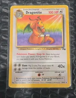 Pokemon TCG Dragonite 4/62 Fossil Holo Rare 100 HP English 1999 - Image 1