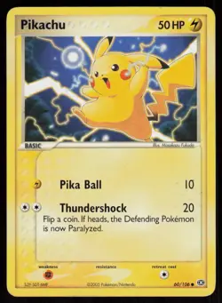 Pikachu 60/106 Common Emerald Pokemon Moderately Played - Image 1
