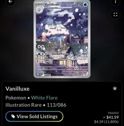 Pokemon TCG Vanilluxe 113/086 Sv: White Flare Holo Illustration Rare EN - Image 3