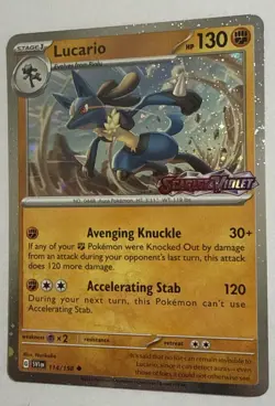 Pokemon Lucario 114/198 STAMPED Premium Collection Promo SV Scarlet Violet NM - Image 3