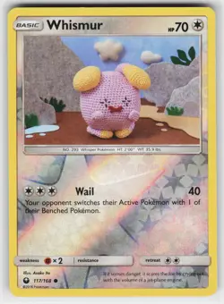 Whismur 117/168 Reverse Holo Pokemon Asako Ito LP - Image 1