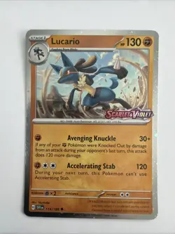 Lucario 114/198 SV1 Base Set Stamped w/ SWIRL Cosmos Holo Promo Pokemon NM/M - Image 1