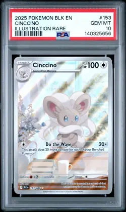 Pokemon Cinccino Black Bolt Illustration Rare IR #153 PSA 10 Gem Mint Low Pop 43 - Image 1