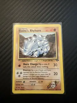 Blaine's Rhyhorn 65/132 Common Gym Challenge Pokemon Unlimited Near Mint - Image 1