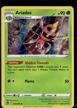 Ariados 004/195 Holo Rare Silver Tempest Pokemon Holo Near Mint - Image 1
