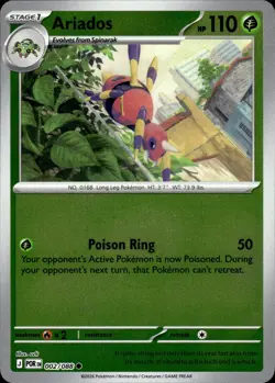 ARIADOS 002/088 COMMON PERFECT ORDER POKEMON REVERSE HOLO NM - Image 1