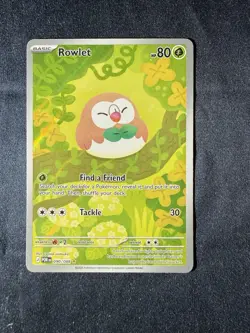 Pokemon TCG Rowlet 090/088 Paldean Fates Shiny Rare Holo 80 HP English - Image 1