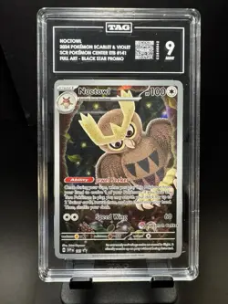 TAG 9 NOCTOWL 141 POKEMON CENTER STELLAR CROWN ETB BLACK STAR PROMO MINT - Image 1