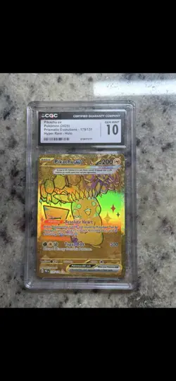 pokemon prismatic evolutions pikachu ex 179/131 CGC Gem Mint 10 - Image 1