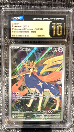 Pokemon Zacian 100/094 Phantasmal Flames Illustration Rare CGC PRISTINE 10 - Image 1