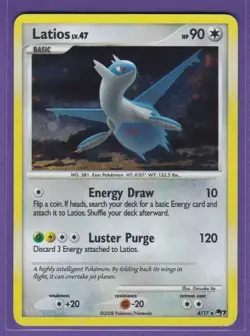 2008 Pokemon Pop Series 7 Latios 4/17 Holo Rare Lv. 47 Excellent Lightly Played - Image 1