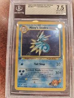 Misty's Seadra Gym Heroes 1st Edition Holo Pokemon Card WOTC PSA BGS 7.5 - Image 1