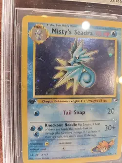 Misty's Seadra Gym Heroes 1st Edition Holo Pokemon Card WOTC PSA BGS 7.5 - Image 3