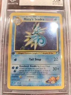 Misty's Seadra Gym Heroes 1st Edition Holo Pokemon Card WOTC PSA BGS 7.5 - Image 5