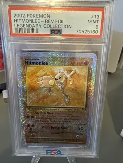 2002 Legendary Collection Reverse Holo Hitmonlee PSA 9 Pokemon TCG Card - Image 1