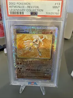 2002 Legendary Collection Reverse Holo Hitmonlee PSA 9 Pokemon TCG Card - Image 2