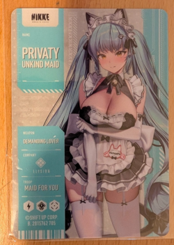 Bandai Goddess of Victory NIKKE Metallic Pass Ver 3 Card - Privaty Unkind Maid - Image 2