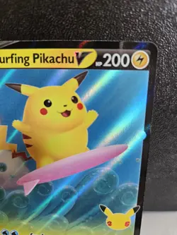 2021 Pokemon SWSH Celebrations Surfing Pikachu V 008/025 TCG Card - NM - Image 2